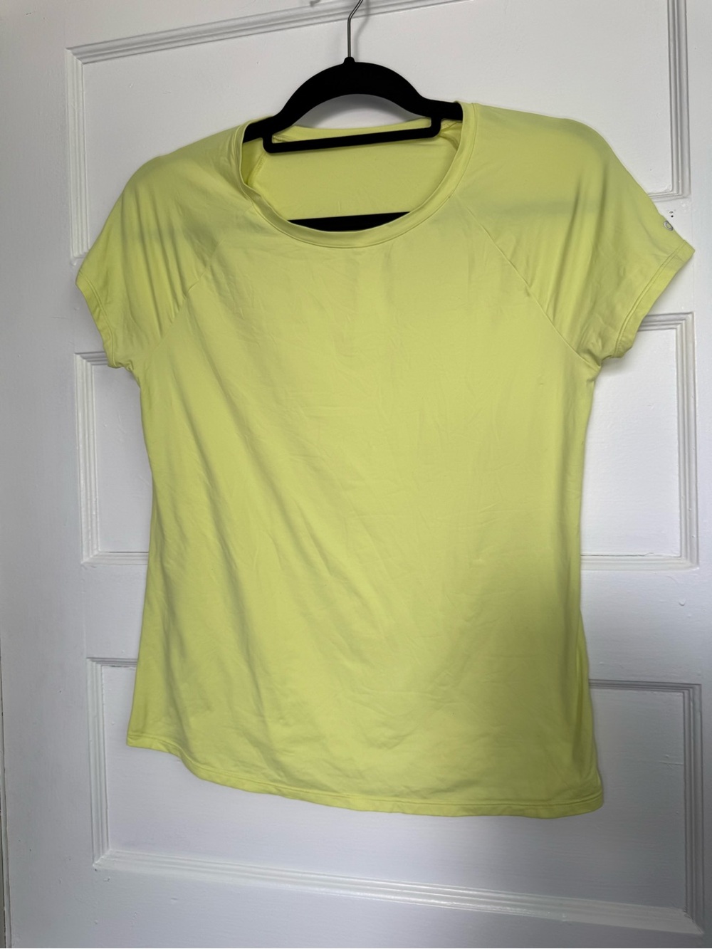 ALO Yoga Short Sleeve Crew Tee - Pale Yellow Sz XS